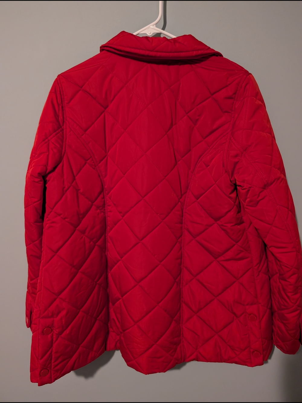 Isaac Mizrahi Red Quilted Jacket with Leopard Trim - Picture 2 of 5